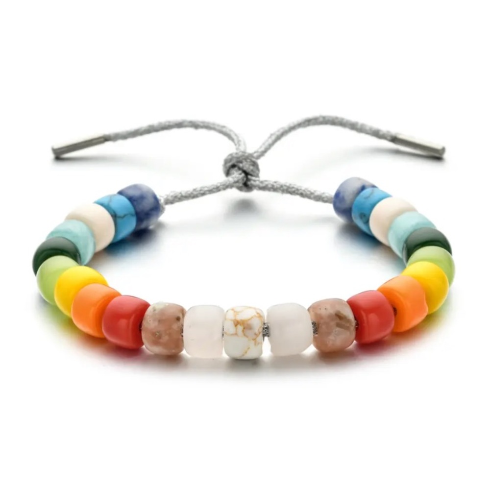 Handmade Strand Jewelry Mixed DIY Natural Stone Boho Bracelet